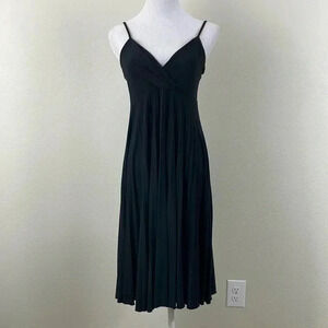 Max & Cleo sleeveless black strap sweetheart knee length dress size small